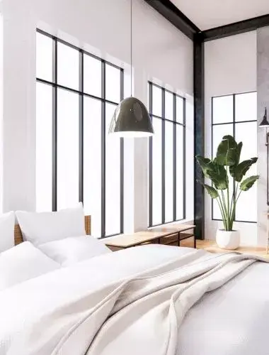 Wnętrze loftowe wysokie sufity